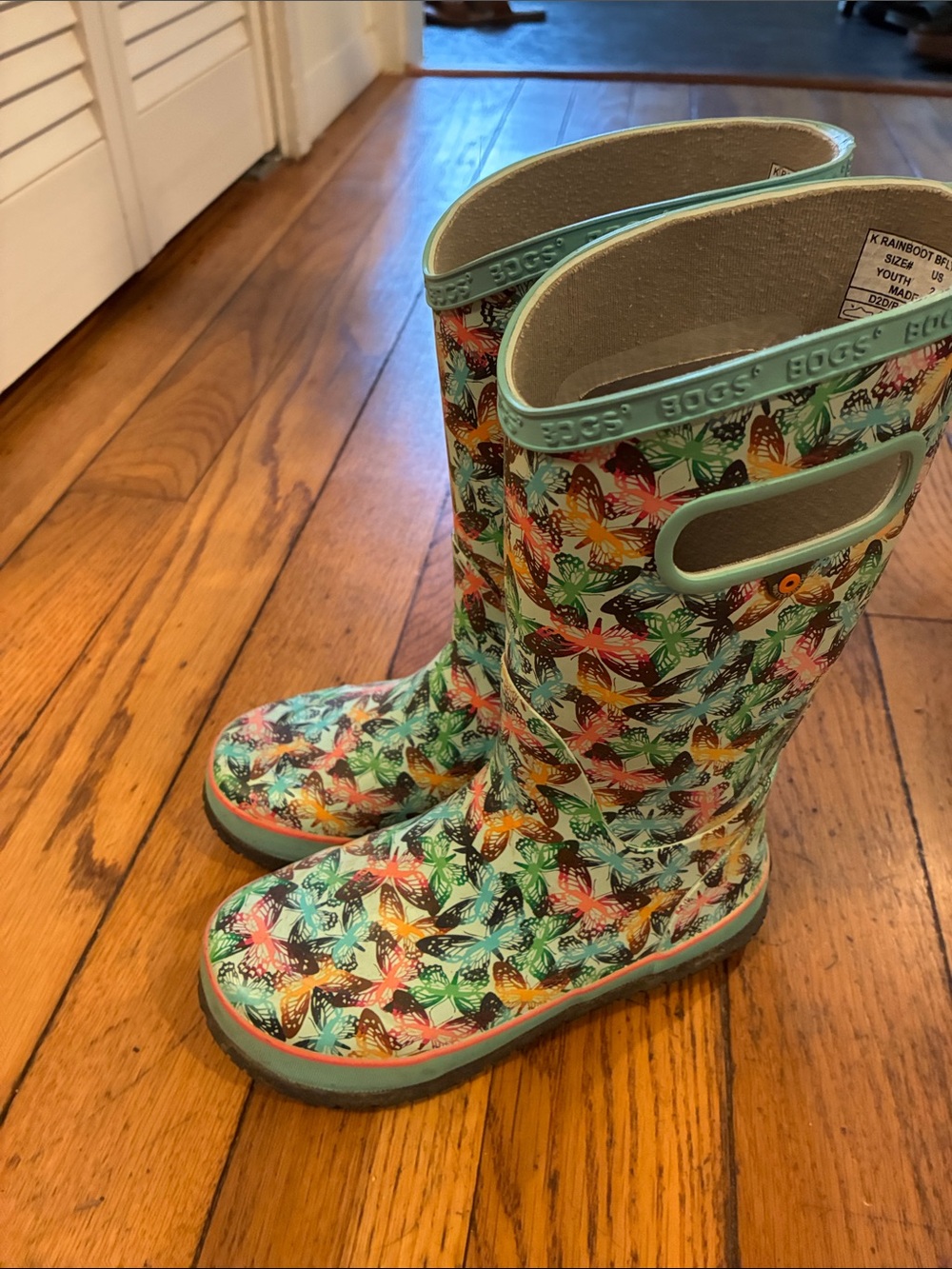 Bogs Kids' Mint Multi Butterfly Rain Boots